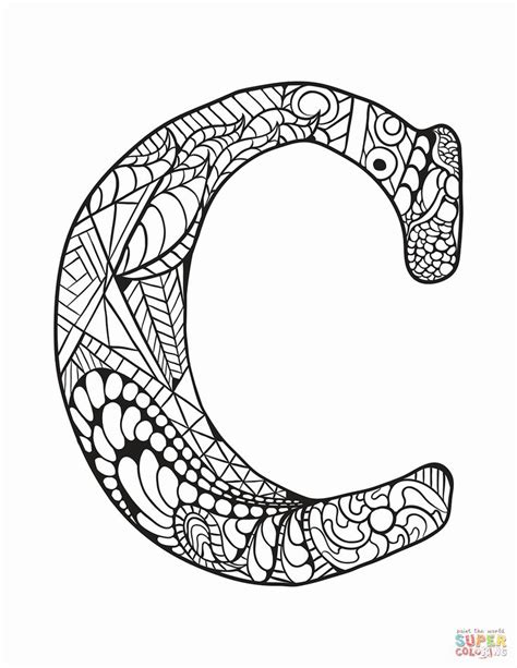letter  coloring sheet lovely letter  zentangle coloring page