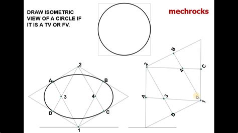 engineering drawing   draw isometric view   circle youtube