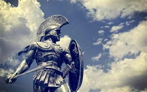 greek history warrior man  statue hd wallpaper