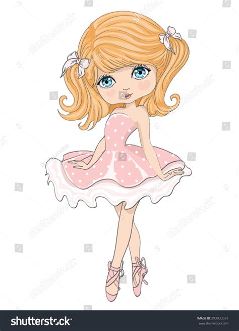 cute ballerina girlgirl vectortshirt printbook illustrations stock vector 393933691 shutterstock