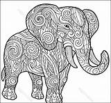Coloring Pages Adult Abstract Printable Elephant Print Color Elephants Getcolorings sketch template