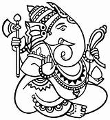 Ganesh Line Clipart sketch template