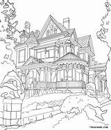 Coloring Adult Mansion Pages Printable House Adults Victorian Houses Book Architecture Favoreads Colouring Drawing Books Club Authentic Read Choose Board sketch template