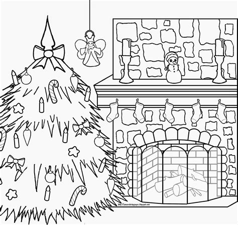 christmas fireplace coloring page  getcoloringscom  printable