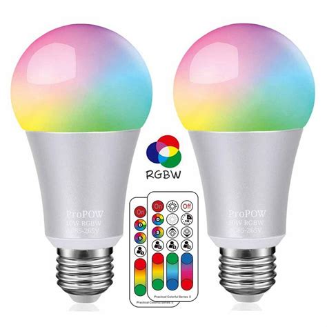 rgbw color changing light bulbs  remote control rgbsoft whitedimmable pack