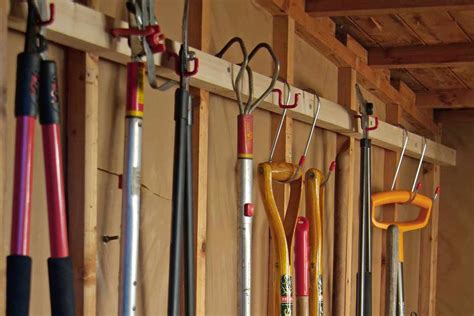 how to make a garden shed tool rack
