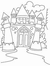 Coloring Pages Castle Castles Flag Kids Popular Chateau sketch template