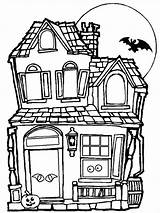 House Coloring Haunted Pages Template Templates Tree sketch template