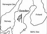 Printable Map Sweden Handout Flag sketch template