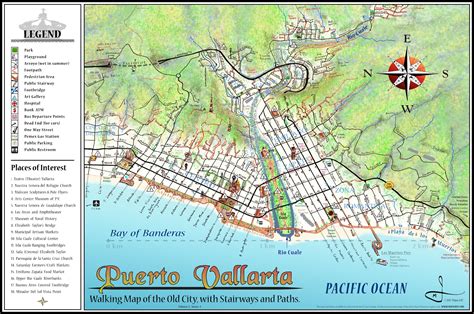 mapa jeff cartography puerto vallarta walking map edition