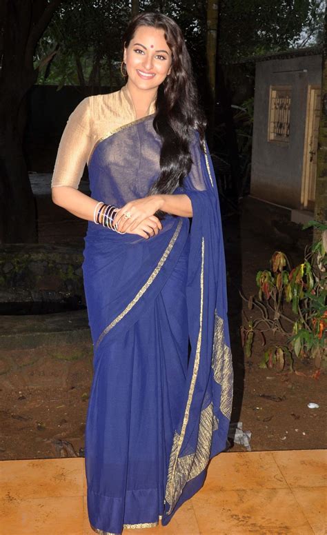 Sonakshi Sinha Cute In Blue Saree Hd Group Sex