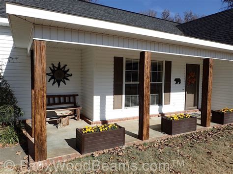 decorative front porch wood beams with custom timber support posts