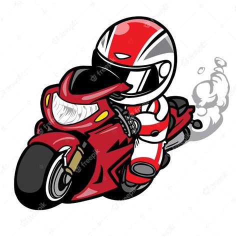 premium vector speeding motorcycle racer cartoon vector