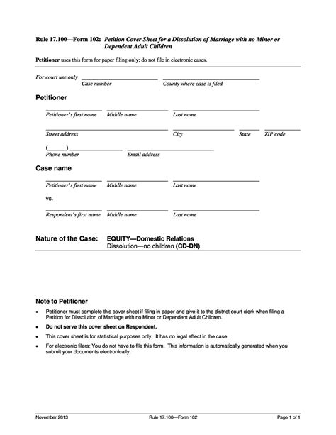 fake divorce papers printable templates