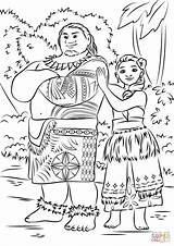 Coloring Moana Pages Printable Print sketch template