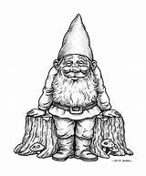 Gnome Gnomo Burr Gnomes Gnomi Tatuaggio Nains Pirografia Coloriage Dessin Mythical Pagine Imgarcade sketch template