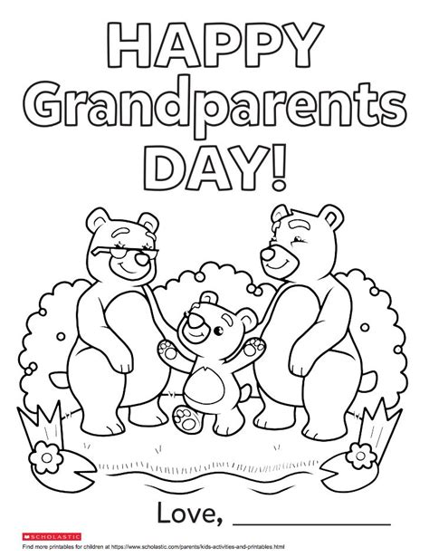 coloring pages grandparents day design corral