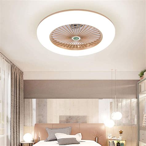 contemporary led dimmable flush mount ceiling fan bedroom light acrylic fixture ebay
