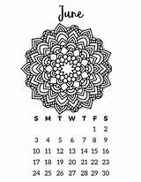 Calendar Coloring Printable Mandala Pages Read sketch template