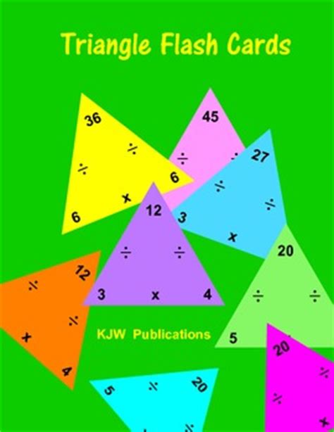 multiplication division flash cards triangles  pages