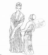 Coloring Pages Chinese Traditional Dynasty Choose Board Clothing sketch template