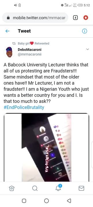 endsars protesters are fraudsters backcock university
