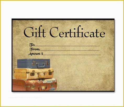 travel voucher template    travel gift certificate templates