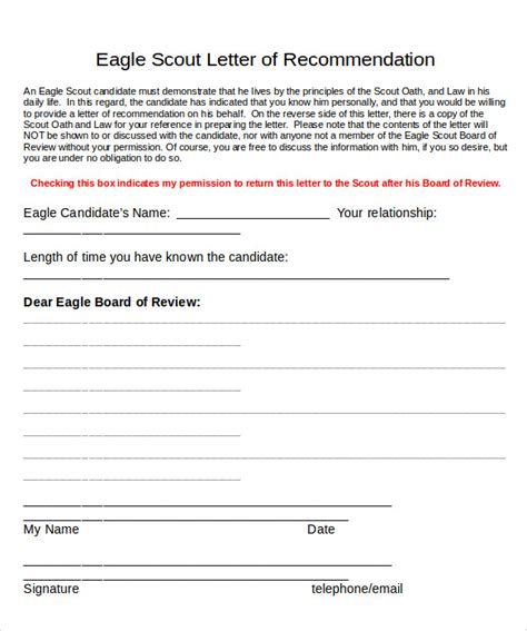 eagle scout letter  recommendation     sample
