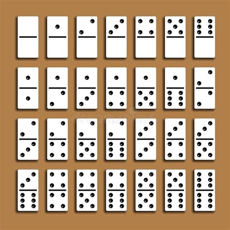 domino full set dominoes bones signs isolated  white vector stock vector illustration