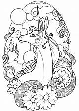 Coloring Pages Cute Unicorns Unicorn Detailed Popular sketch template