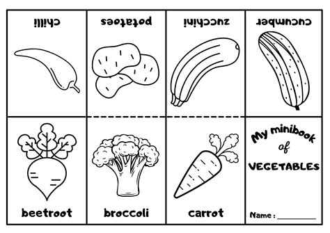 vegetables mini coloring book ezpzlearncom