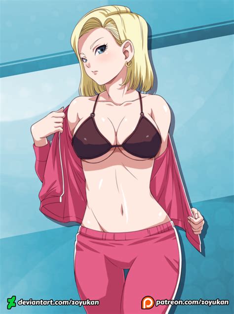 rule 34 1girls android 18 big breasts blonde hair blue