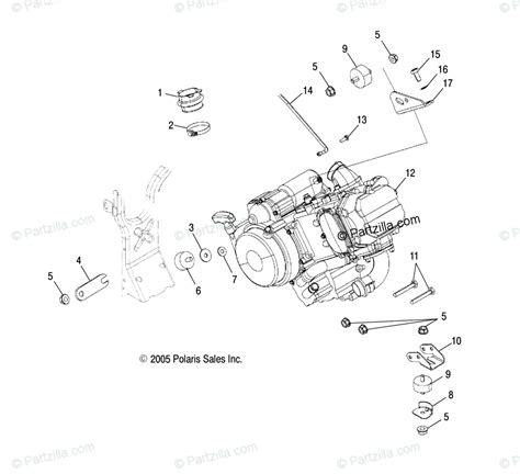 polaris atv  oem parts diagram  engine mounting amh  options partzillacom