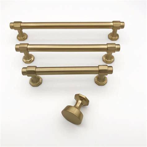 Octagon Drawer Pull In Champagne Bronze Modern Cabinet Hardware Solid