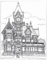 Victorian Carson Colorir Eureka Arquitetura sketch template