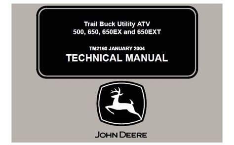john deere    ext trail buck utility atv technical manual tm service