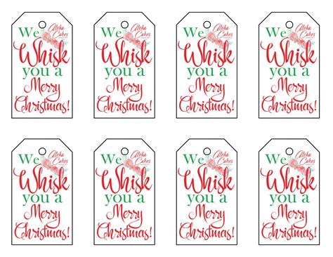 whisk   merry christmas printable gift tag instant etsy