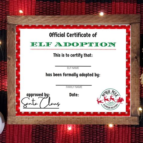 printable elf adoption certificate sweet pea