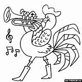 Musical Rooster sketch template