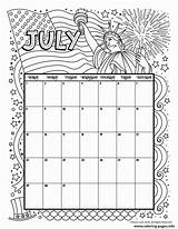 Calendar Coloring July Printable Pages Kids 2021 Monthly Calender Blank Woo Jr Woojr Jul Printables Print Book sketch template