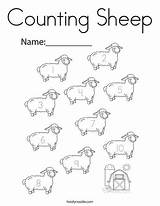 Coloring Sheep Counting Preschool Activity Sheets Print sketch template