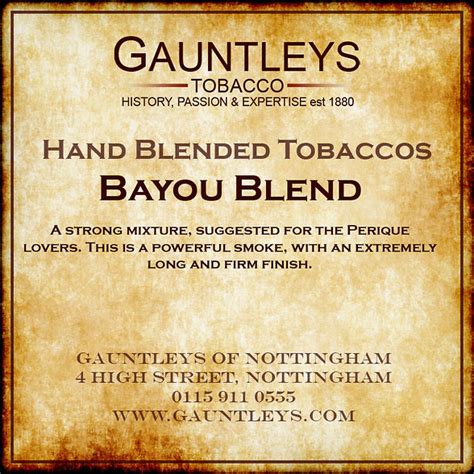bayou blend  loose tobacco  stock  gauntleys