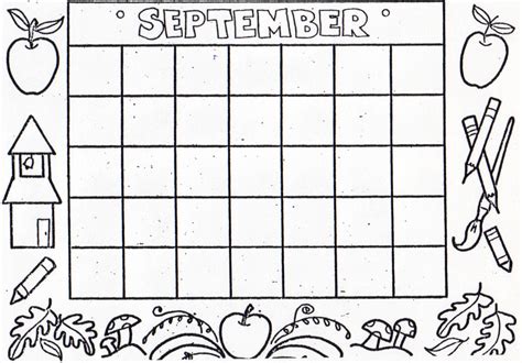 september blank calendar printable
