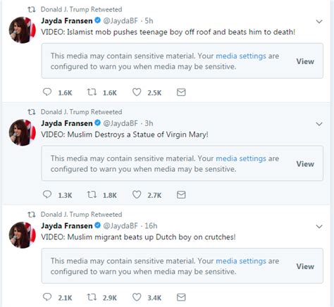 donald trump retweets far right group s anti muslim videos bbc news