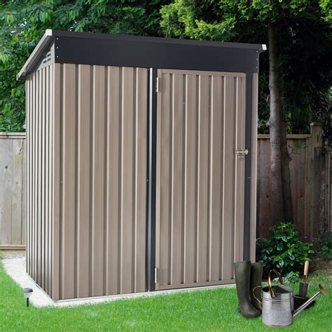 cxvz aecojoy outdoor metal storage shed  single lockable door  backyard garden