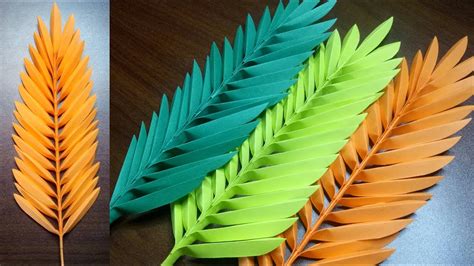 diy palm leaves easy paper leaves making  decoraton youtube