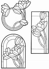 Glasmalerei Jugendstil Mosaik Flower sketch template