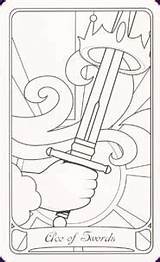 Cards Coloring Pages Deck Template Tarot Card Color Own sketch template