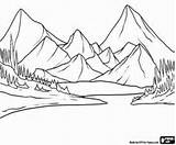 Coloring Drawing Mountain Landscape Pages Mountains Andes Arctic Tree Drawings Line Pine Silhouette Desert Easy Scenery Sketch Color Printable Ycn sketch template