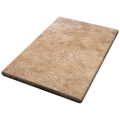 16×24 Walnut Tumbled Travertine Double Bullnose Coping 3cm – Fbr Marble